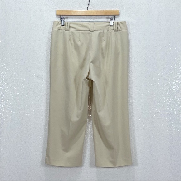 Larry Levine Beige Cropped Dress Pants Size 8 | Stretch Work Trousers - Picture 2 of 8